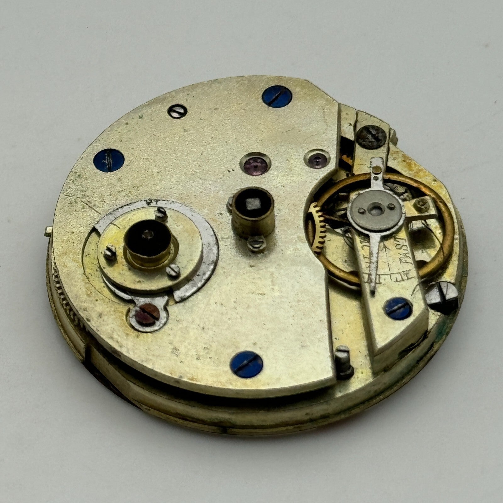36.1mm Antique Beautiful Porcelain Dial Key Wound Pocket Watch Movement PARTS