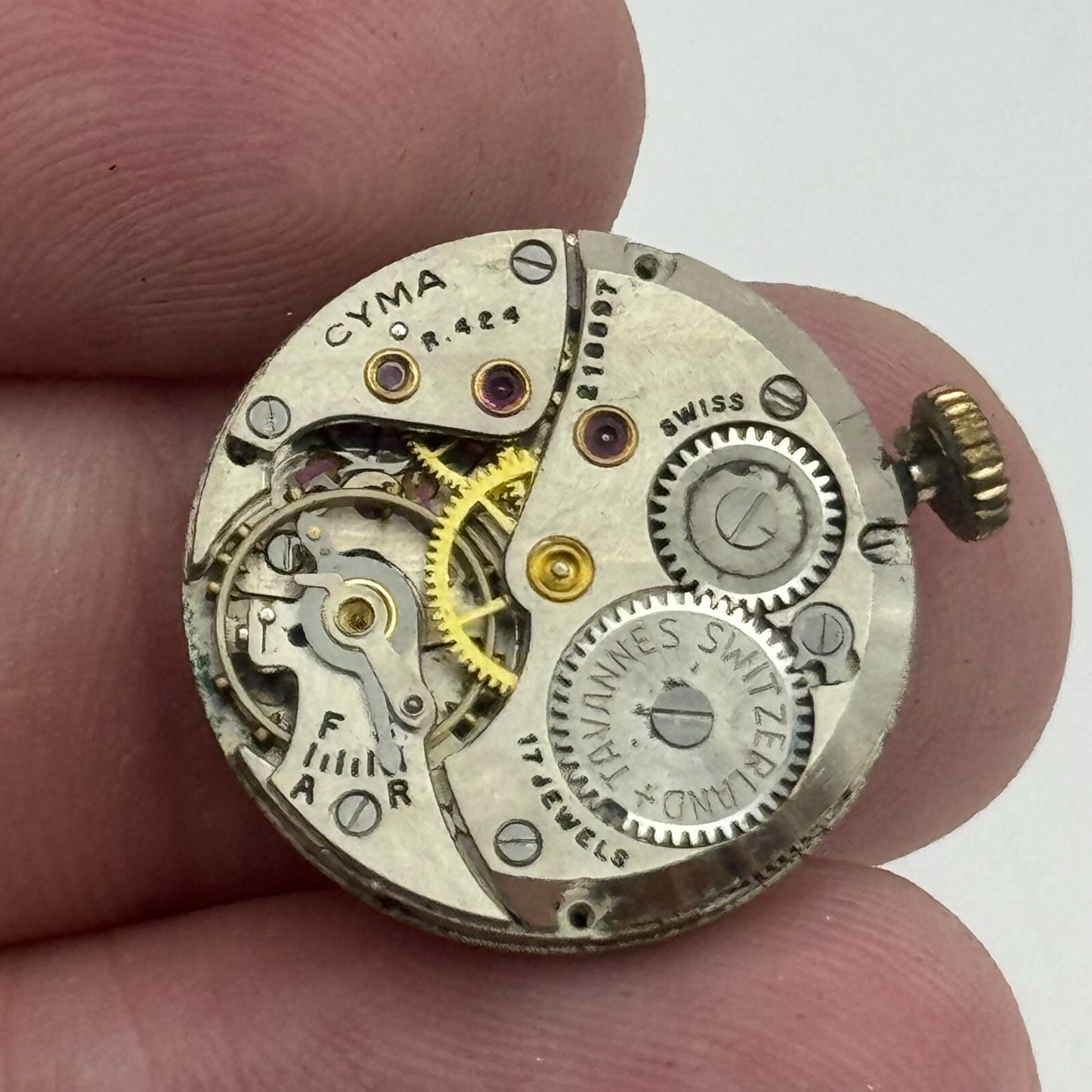 19.7mm Cyma R.424 Sub Seconds Manual Wind Watch Movement Swiss Vintage PARTS