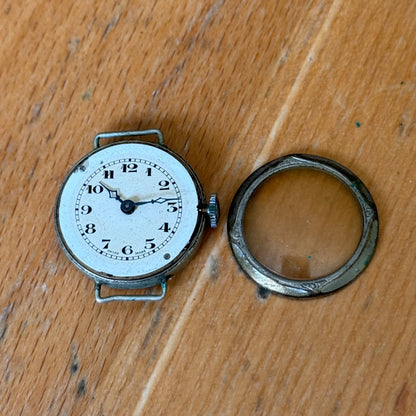 24mm Vintage Swiss Made Trench Watch Manual Wind FOR PARTS / REPAIR