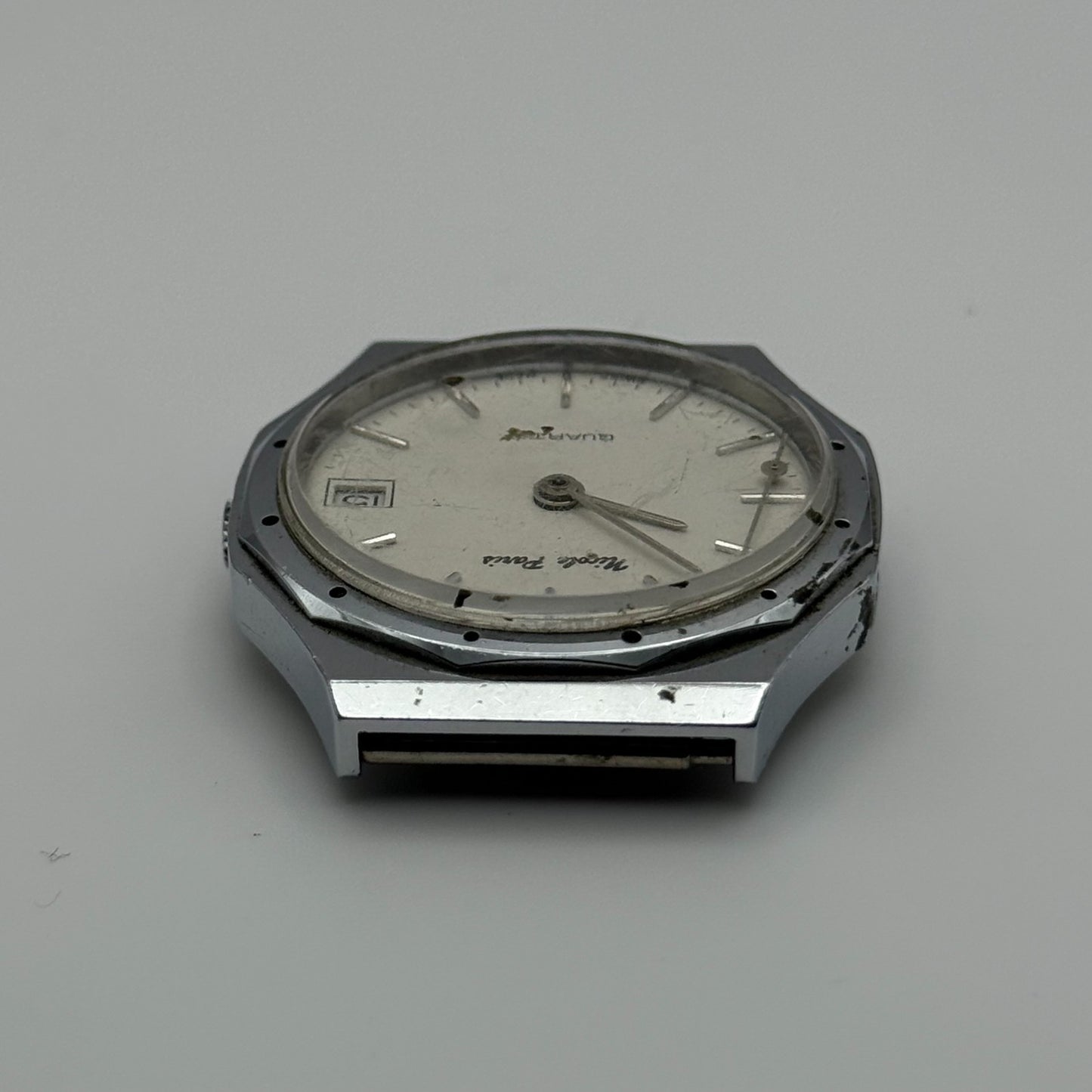 EB 870.111 Quartz Watch Nicole Paris Date Dial Swiss 33mm UNTESTED PARTS REPAIR