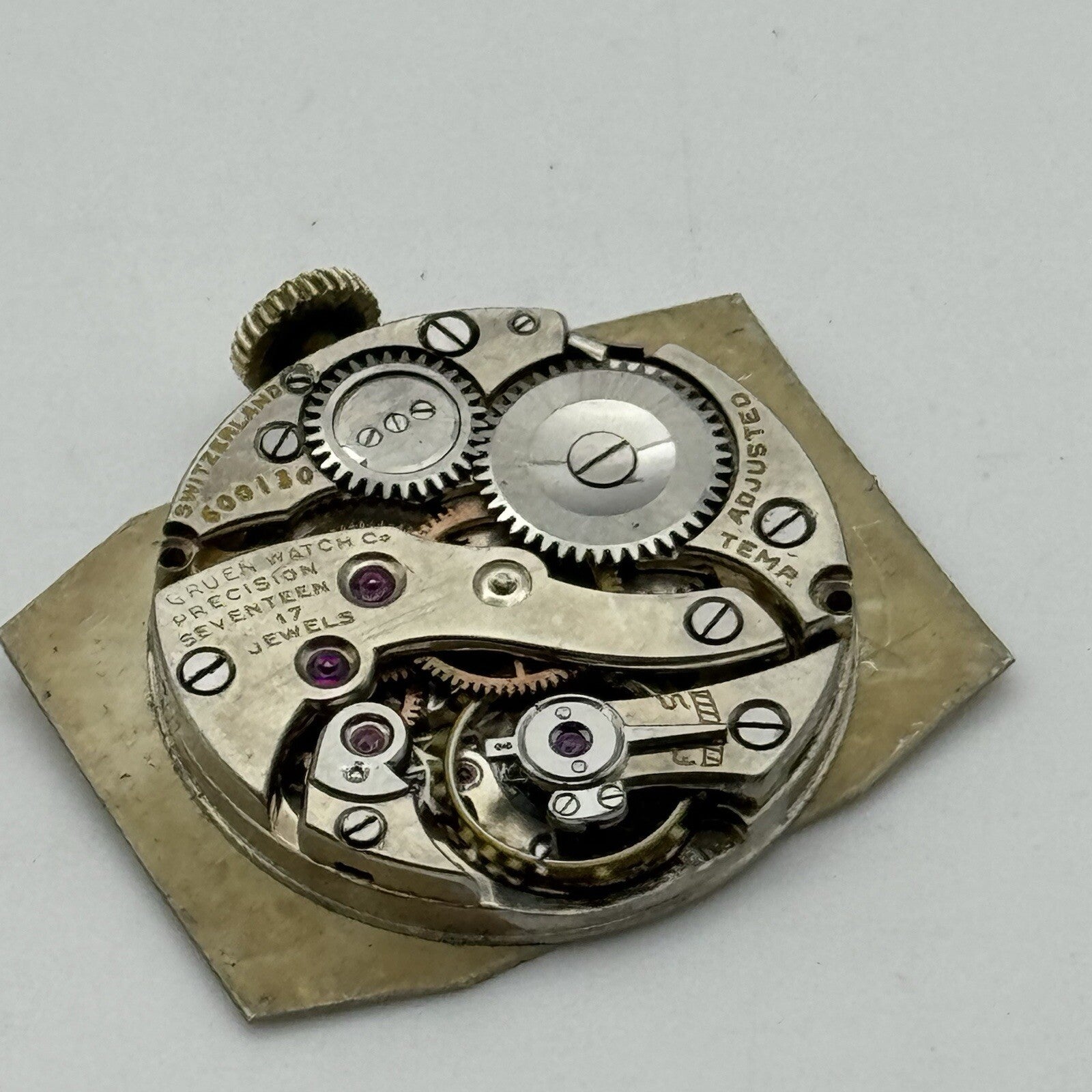 24mm RUNNING Gruen Precision 115 Curved Art Deco Tank Watch Vintage TO RESTORE