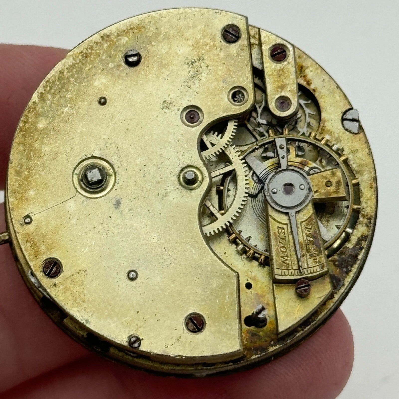 42.7mm Unidentified Antique Key Wound Pocket Watch Movement PARTS SPARES REPAIRS