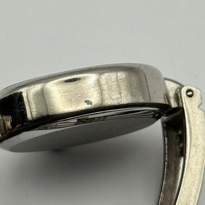 Ladies Quartz Watch Oval White Dial Silver Tone Bracelet Working 18mm 6 Inches