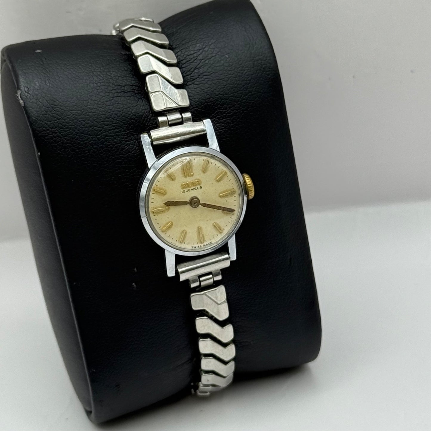 20mm Vintage Ladies Avia 15 Jewels Swiss Stainless Steel Manual Wind Watch PARTS