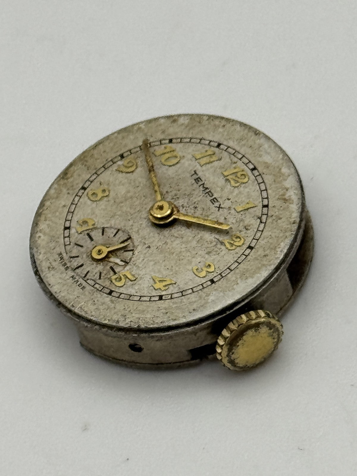 20mm Vintage Tempex 70 Partial Manual Wind Swiss Watch Movement PARTS REPAIR