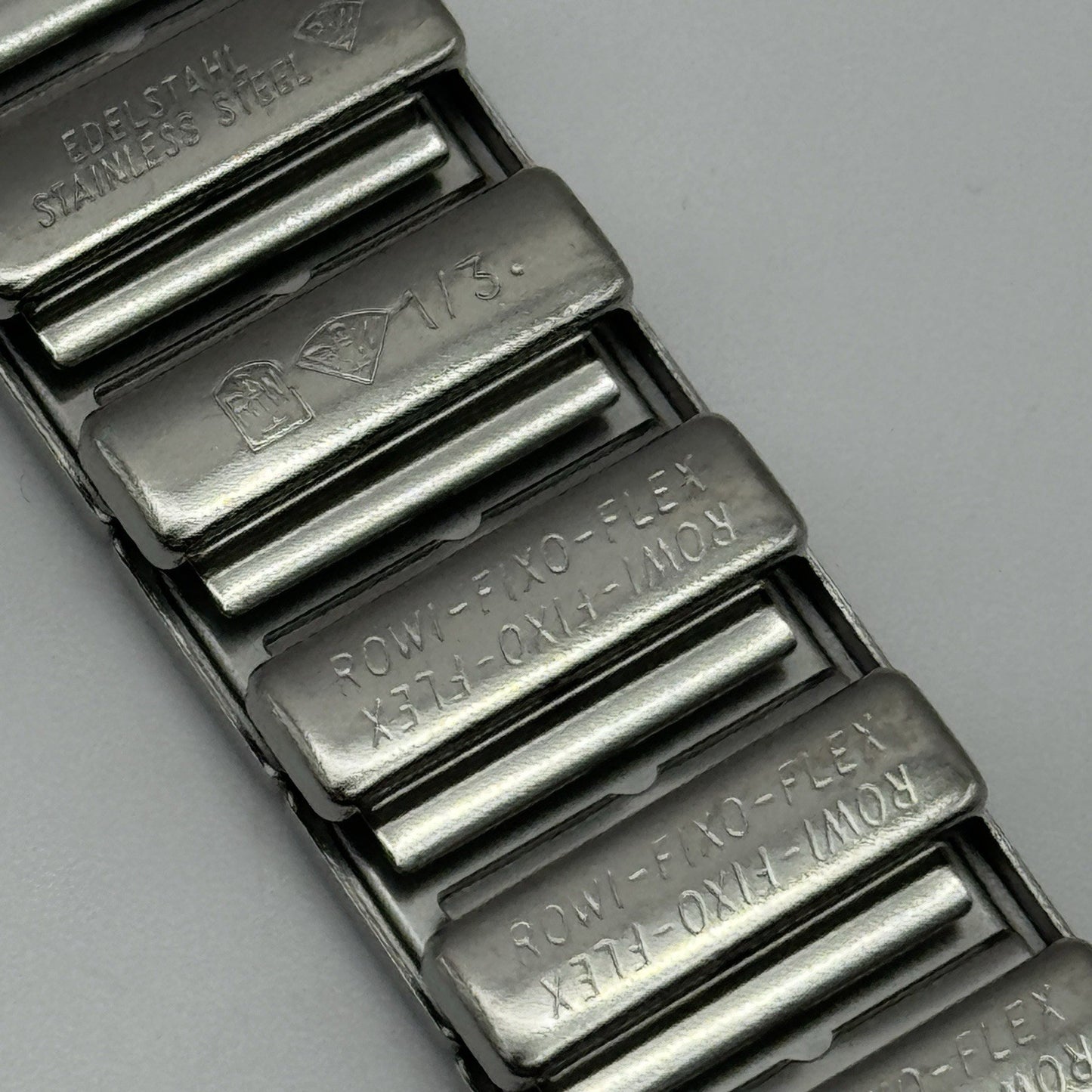 20mm Lug Rowi Fixo Flex Vintage New Old Stock NOS Expandable Strap Blue Silver