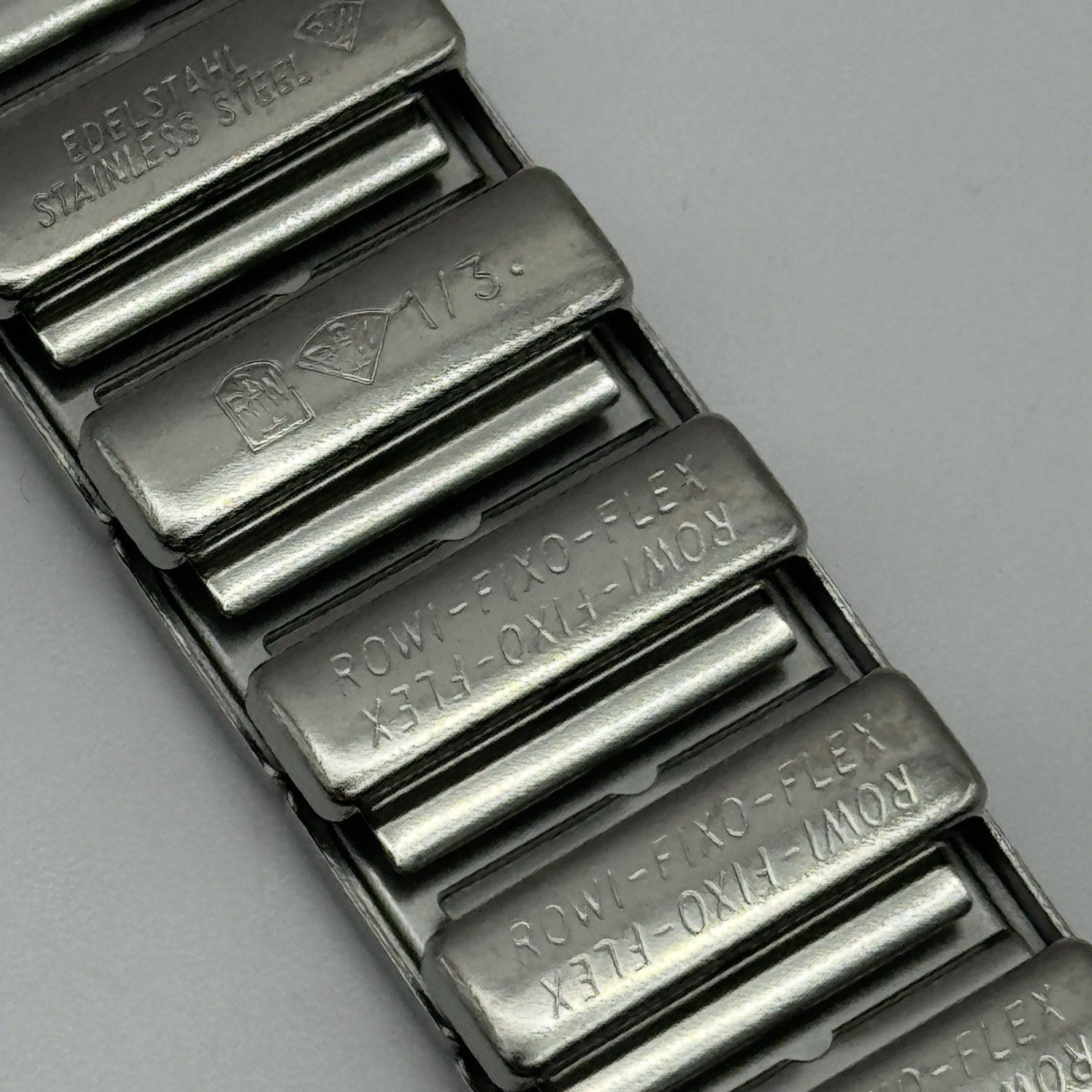 20mm Lug Rowi Fixo Flex Vintage New Old Stock NOS Expandable Strap Blue Silver