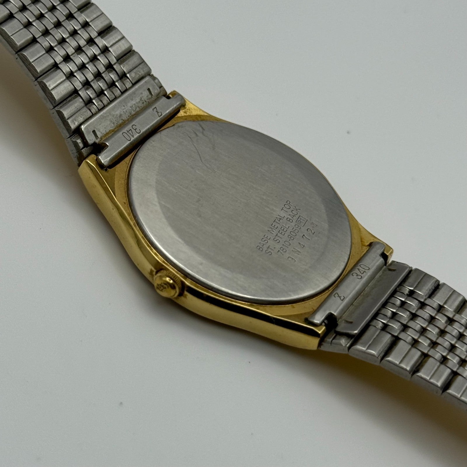 Seiko Men's Quartz Watch 7810-8059 Gold Tone Bracelet Japan 32mm PARTS REPAIR