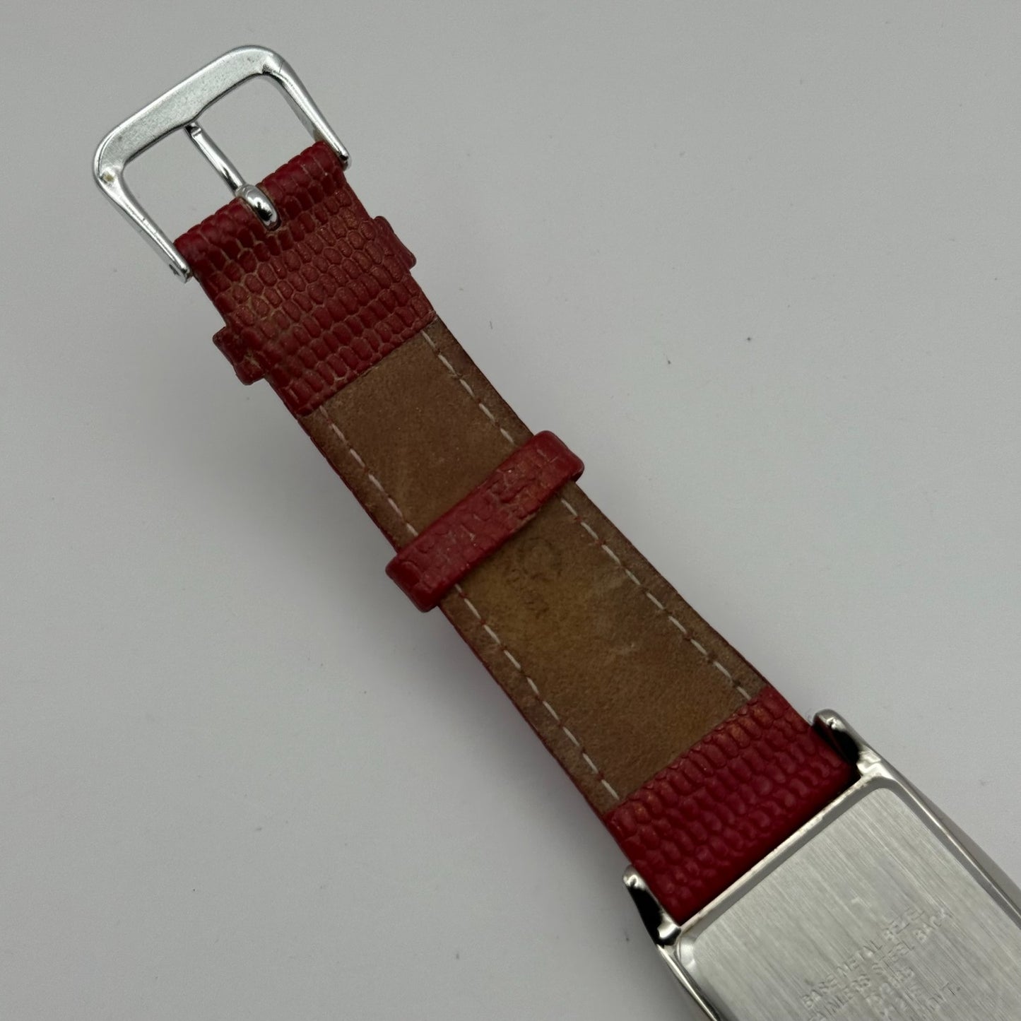 Armitron Now Ladies Quartz Watch Black Dial Red Leather Strap Japan Working 27mm