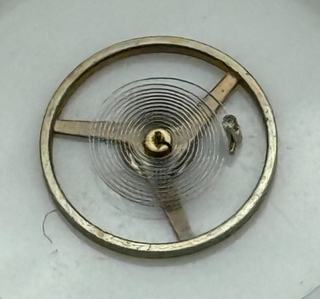 FEF 6660 Balance Wheel Complete And Spring Ord + Inca Watch Movement Parts 