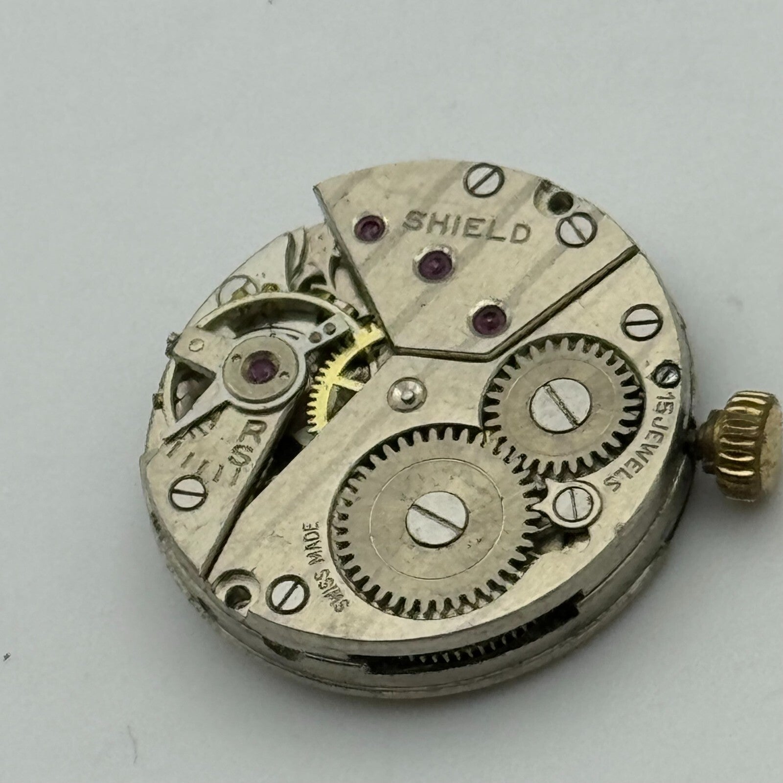 19.7mm Shield Peseux P 220 Manual Wind Swiss Made 15 Jewels Watch Movement PARTS