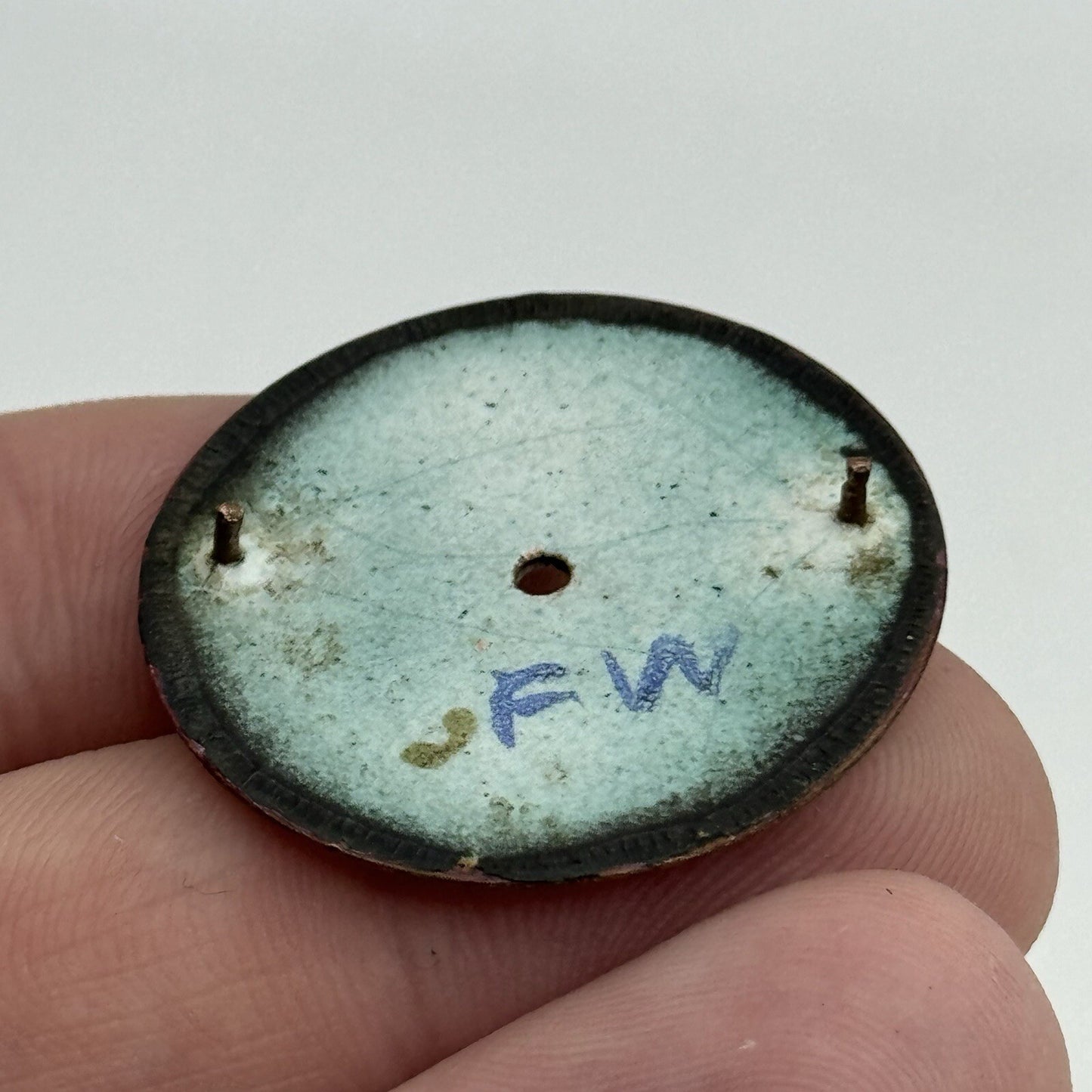 31.4mm Antique Beautiful Porcelain Patterned Pocket Watch Dial Spares Parts