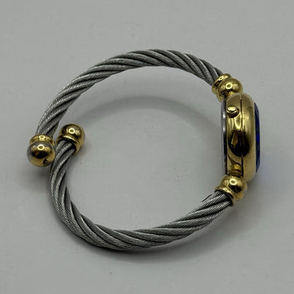 24mm Working Ladies Caravelle By Bulova Blue Dial Quartz Bangle Watch 6 Inches