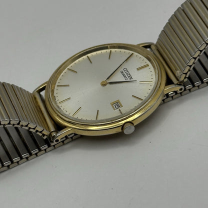 33mm Working Vintage Unisex Citizen Gold Plate Date Dial Expandable Quartz Watch
