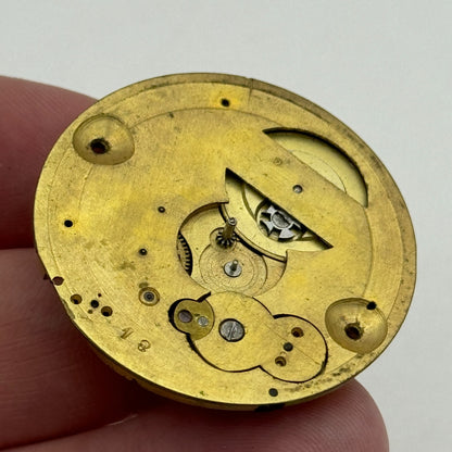 36.3mm Antique Unidentified Key Wound Pocket Watch Movement PARTS REPAIR SPARES