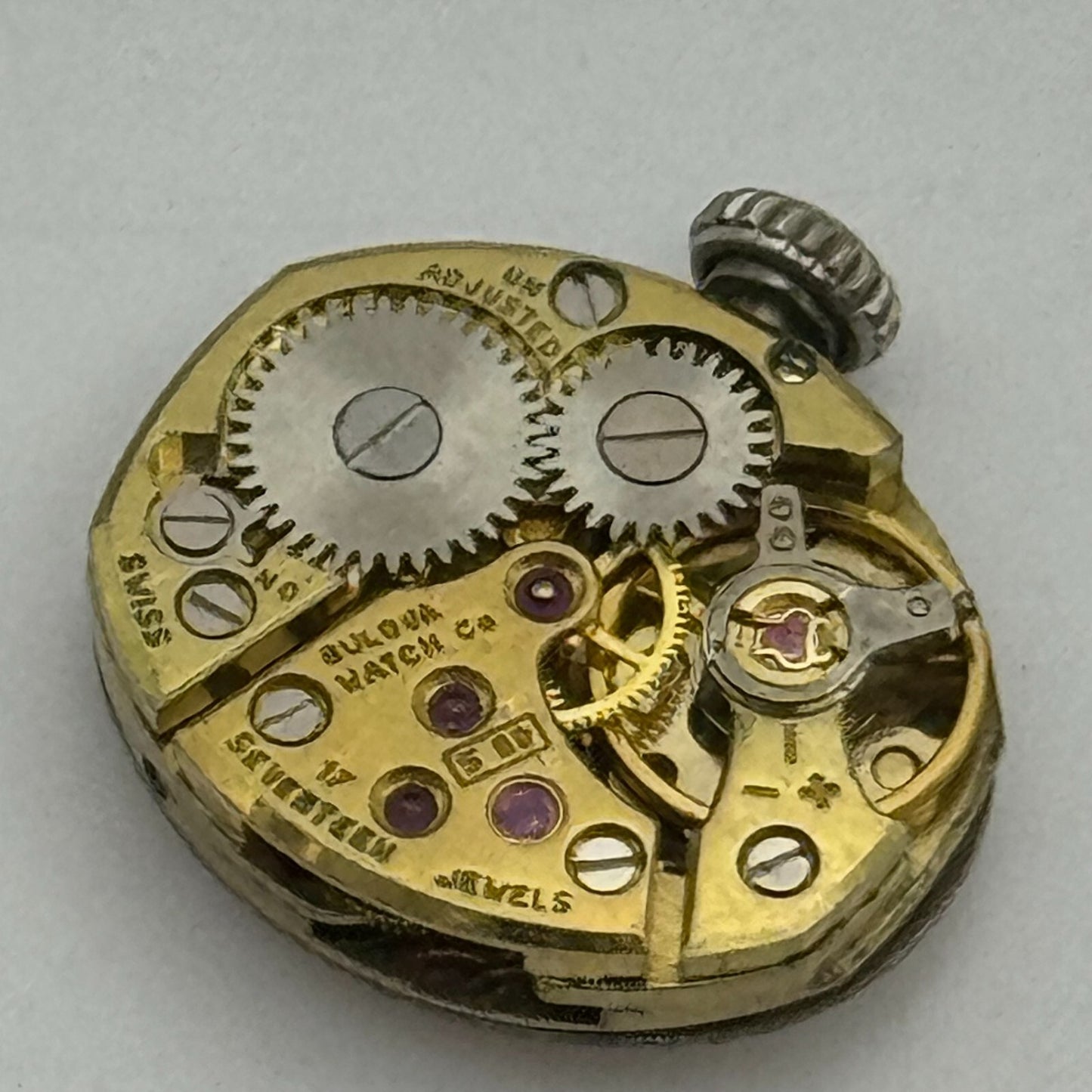 12.7mm Running Bulova 5BD Manual Wind 17 Jewels Swiss Made Watch Movement PARTS