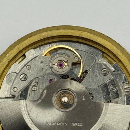 FHF 909 Automatic Watch Movement Garrard Date 25 Jewels Vintage Parts 31.8mm