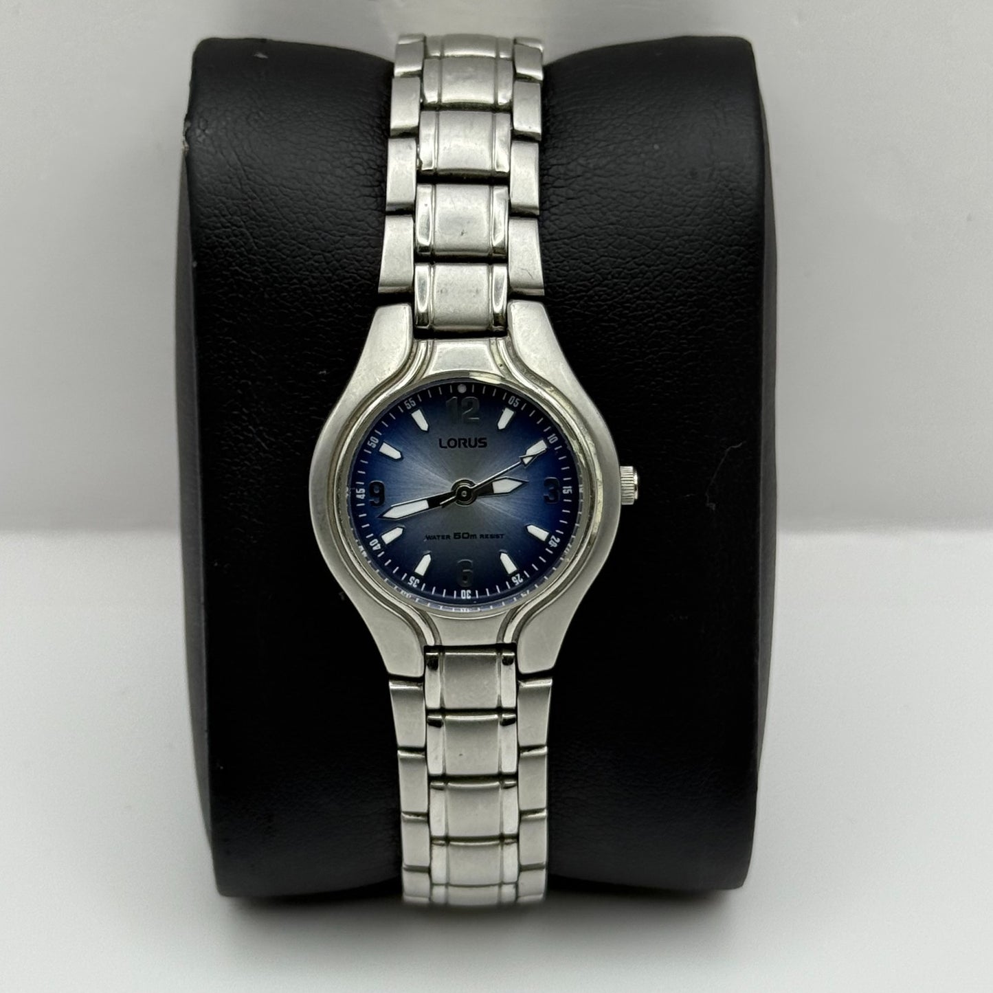 Lorus Ladies Quartz Watch Blue Dial Silver Tone Bracelet Japan Working 23mm