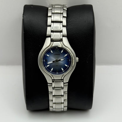 Lorus Ladies Quartz Watch Blue Dial Silver Tone Bracelet Japan Working 23mm
