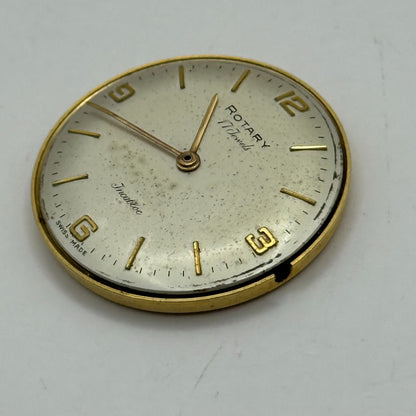 29.6mm Vintage Rotary FHF 72 Balance Ok Watch Movement PARTS REPAIR