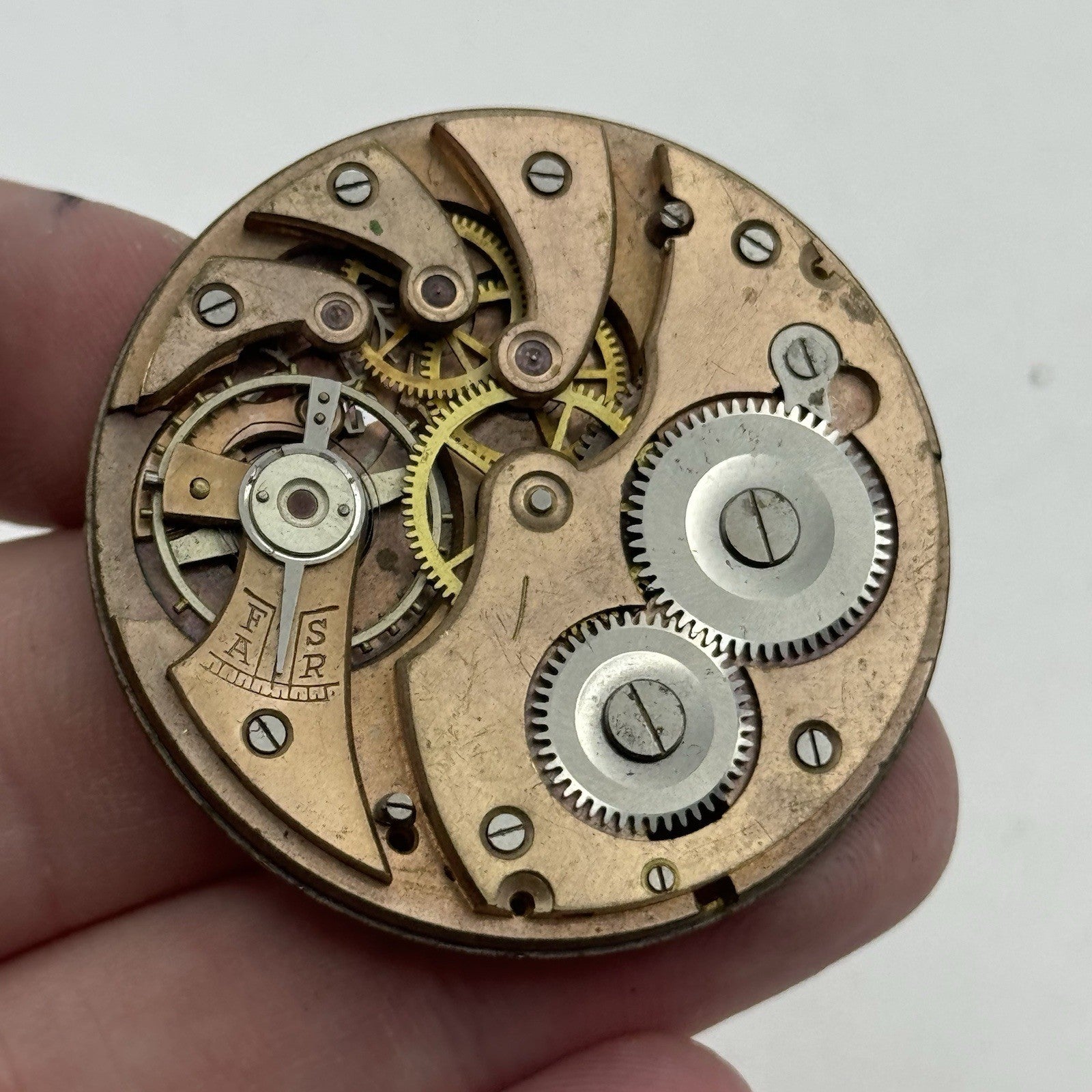 42.7mm Unidentified Trademark Thin Vintage Pocket Watch Movement PARTS REPAIR