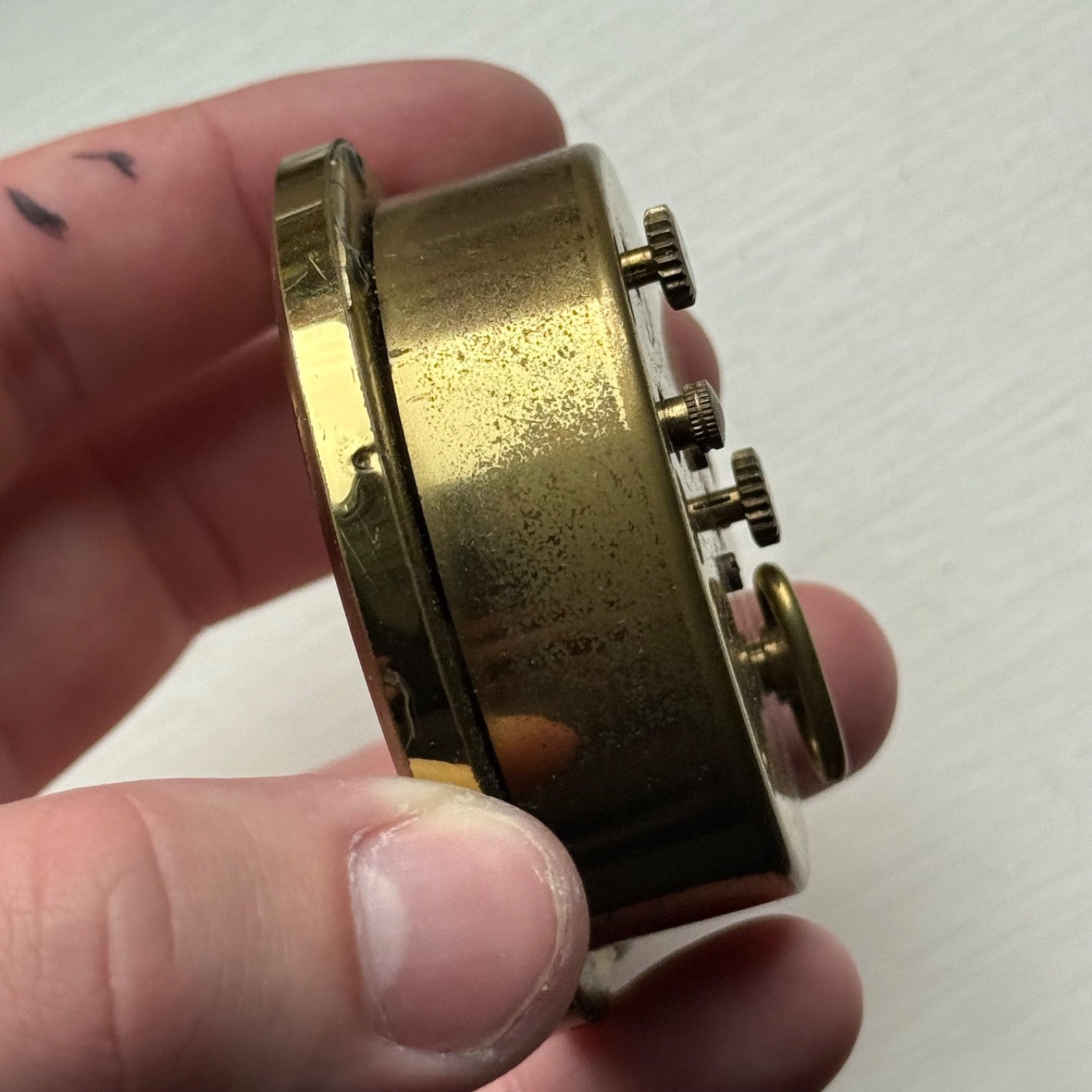 63mm Vintage Acme De Luxe Travel Desk Clock Jewelled Made In Germany To Restore