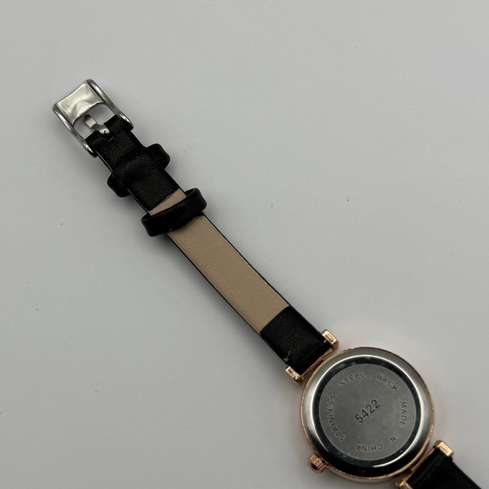 GoGoey Ladies Quartz Watch Mother of Pearl Dial Black Strap Working 24mm