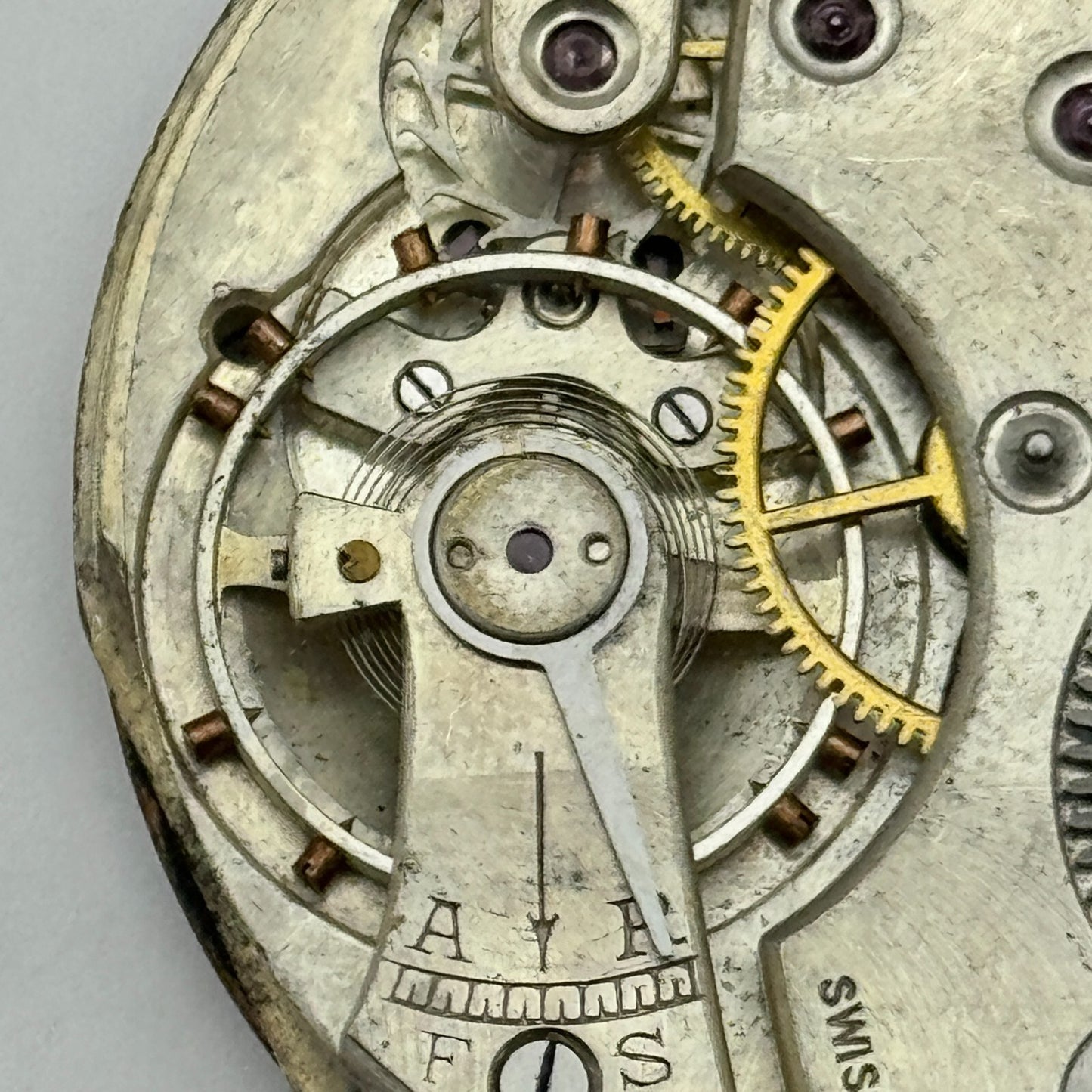 42.2mm Vintage Balance Ok Sub Seconds Swiss Pocket Watch Movement PARTS REPAIR