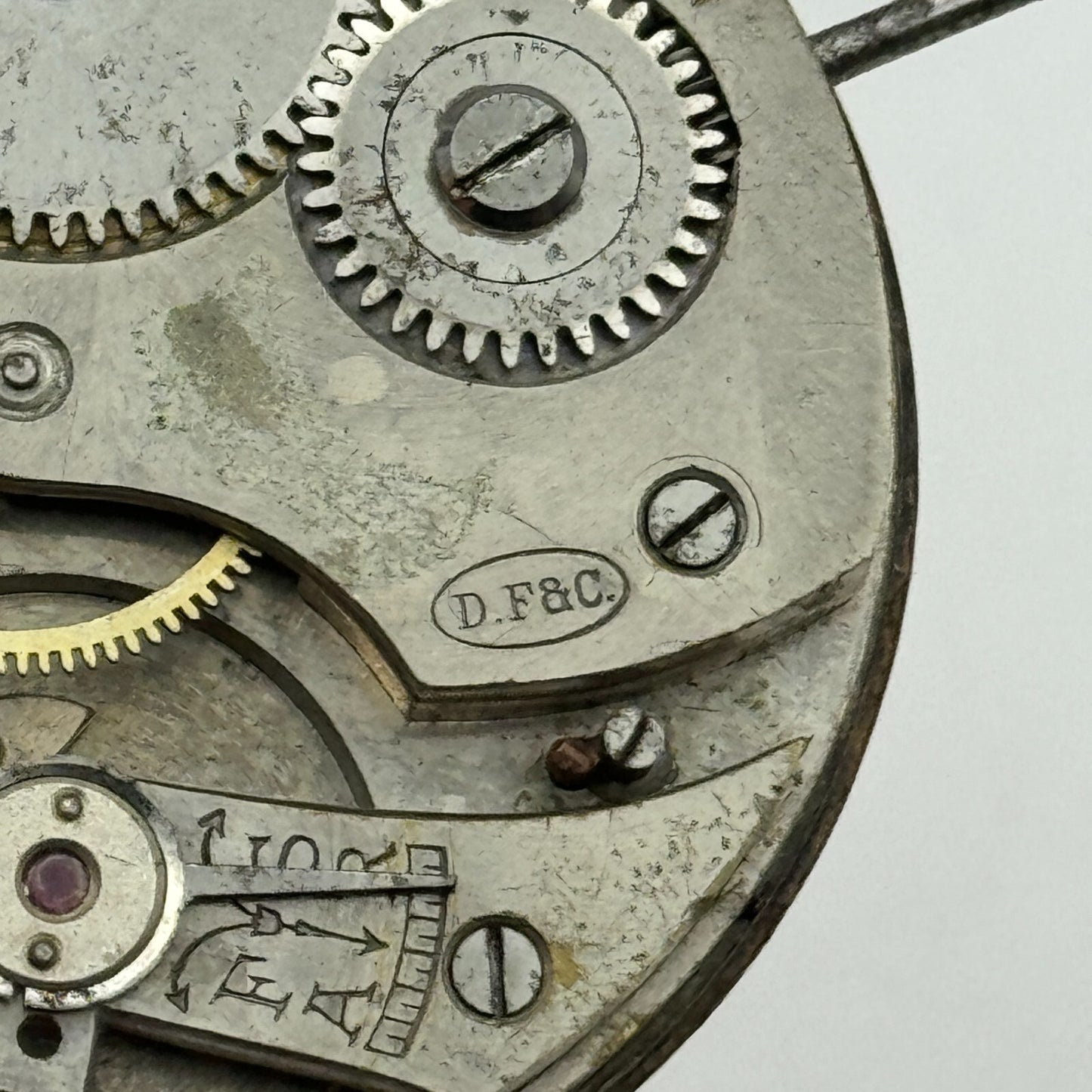 42.9mm Open Face E Grimes & Co Dimier Freres & Cie DF&C Pocket Watch Movement
