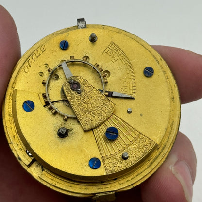 Antique 50mm Good Quality English Pocket Watch Movement Unidentified PARTS SPARE