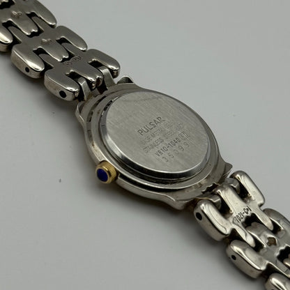 Pulsar Ladies Quartz Watch White Dial Two Tone Bracelet Japan Working 26mm