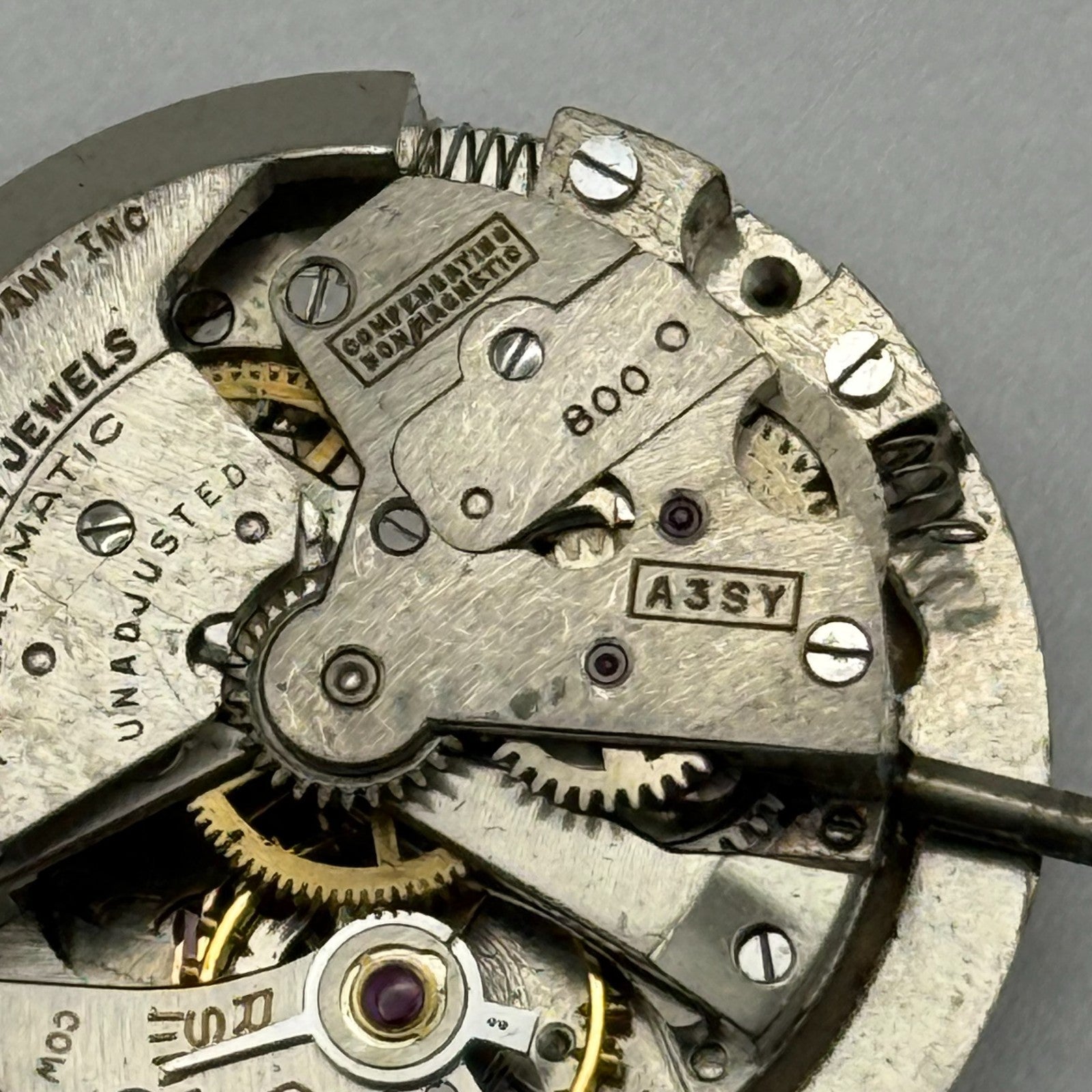 24.7mm Vintage Nivada Aquamatic 800 A3SY Automatic Bumper Watch Movement PARTS