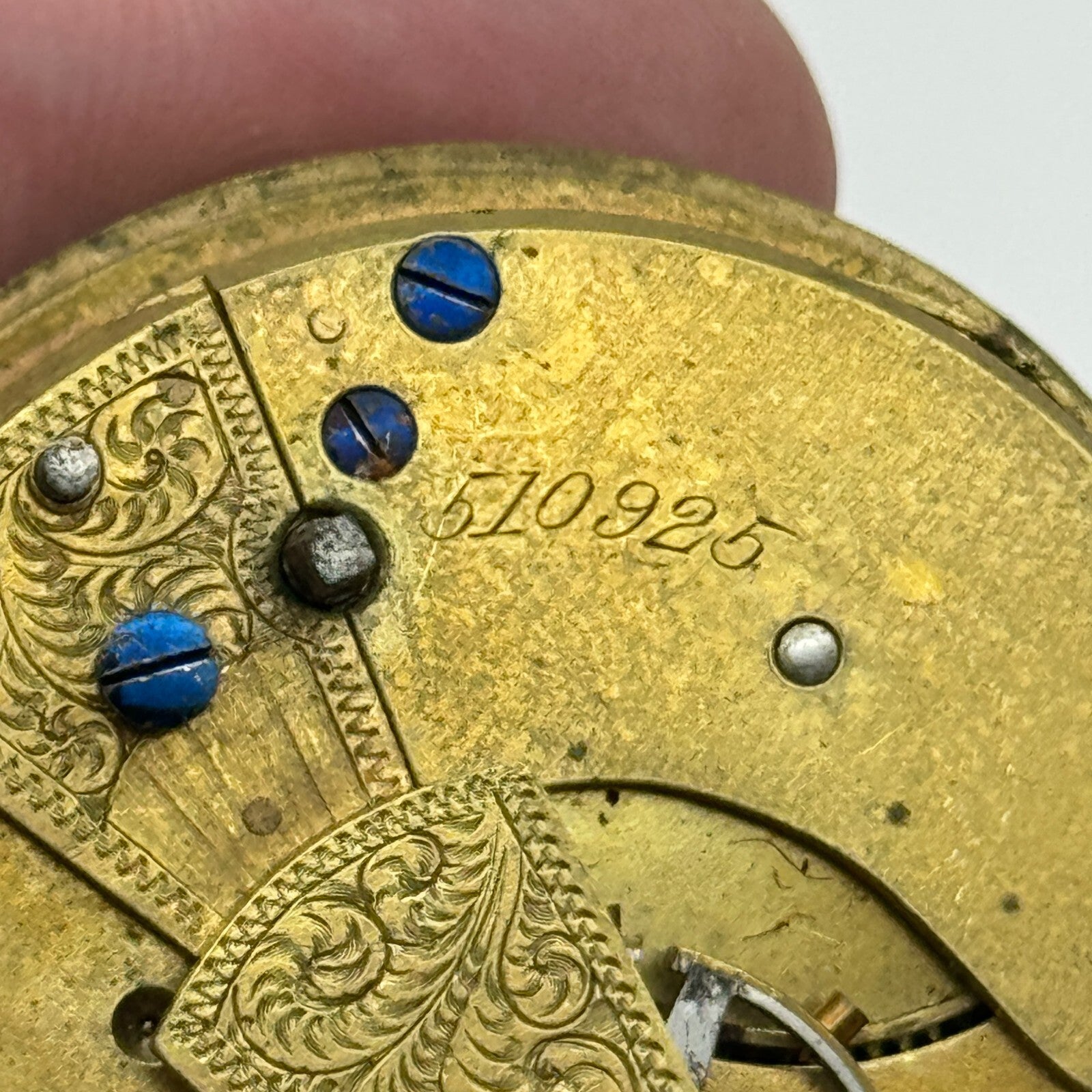46.7mm Antique Key Wound Pocket Watch Movement PARTS