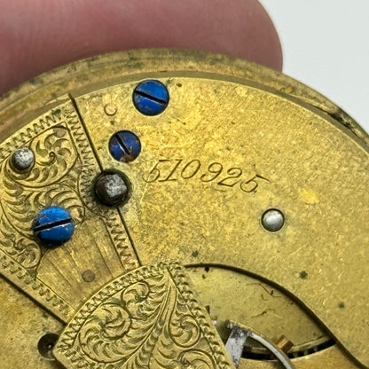 46.7mm Antique Key Wound Pocket Watch Movement PARTS