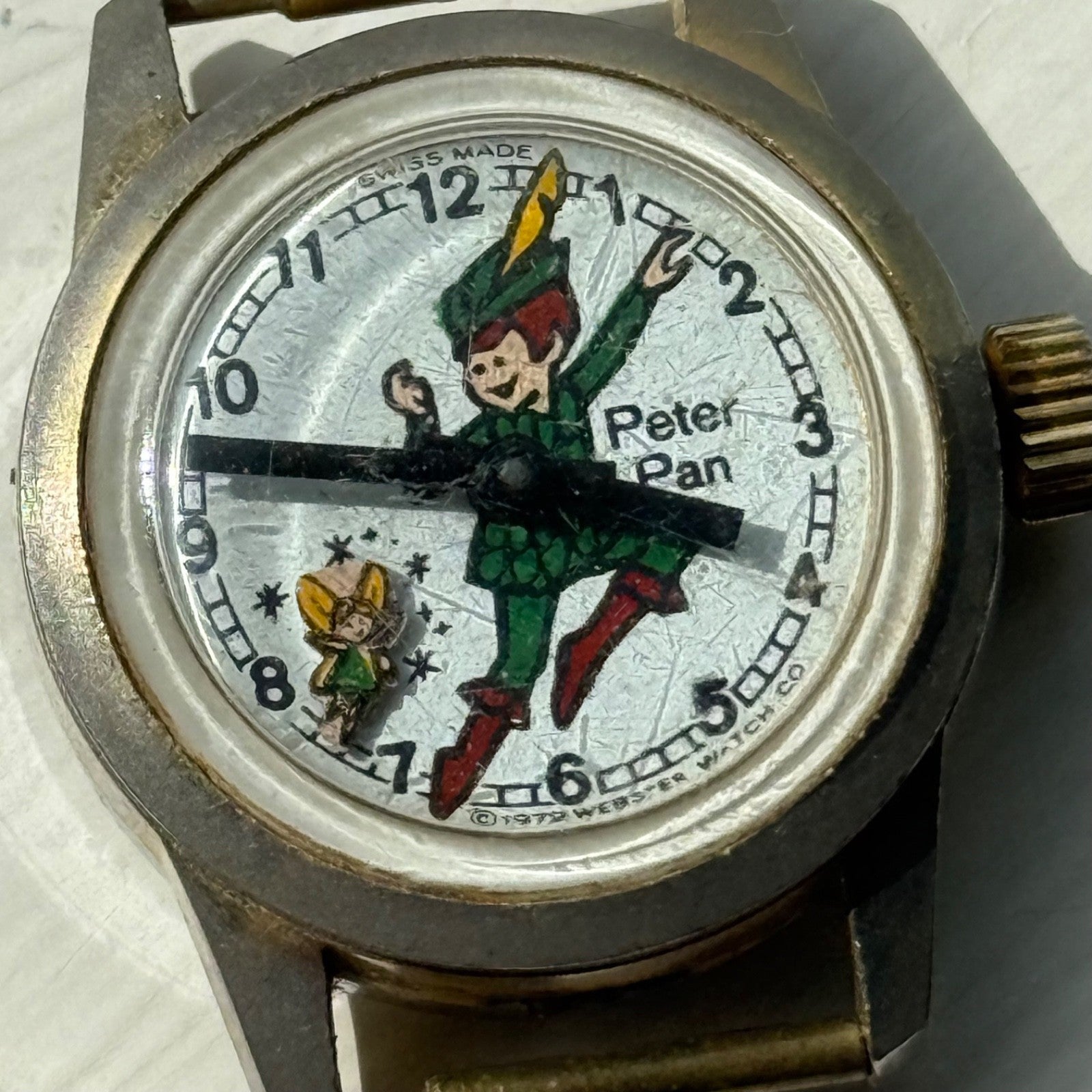 25mm Vintage 1972 Peter Pan Webster Watch Co Swiss Manual Wind PARTS / REPAIR