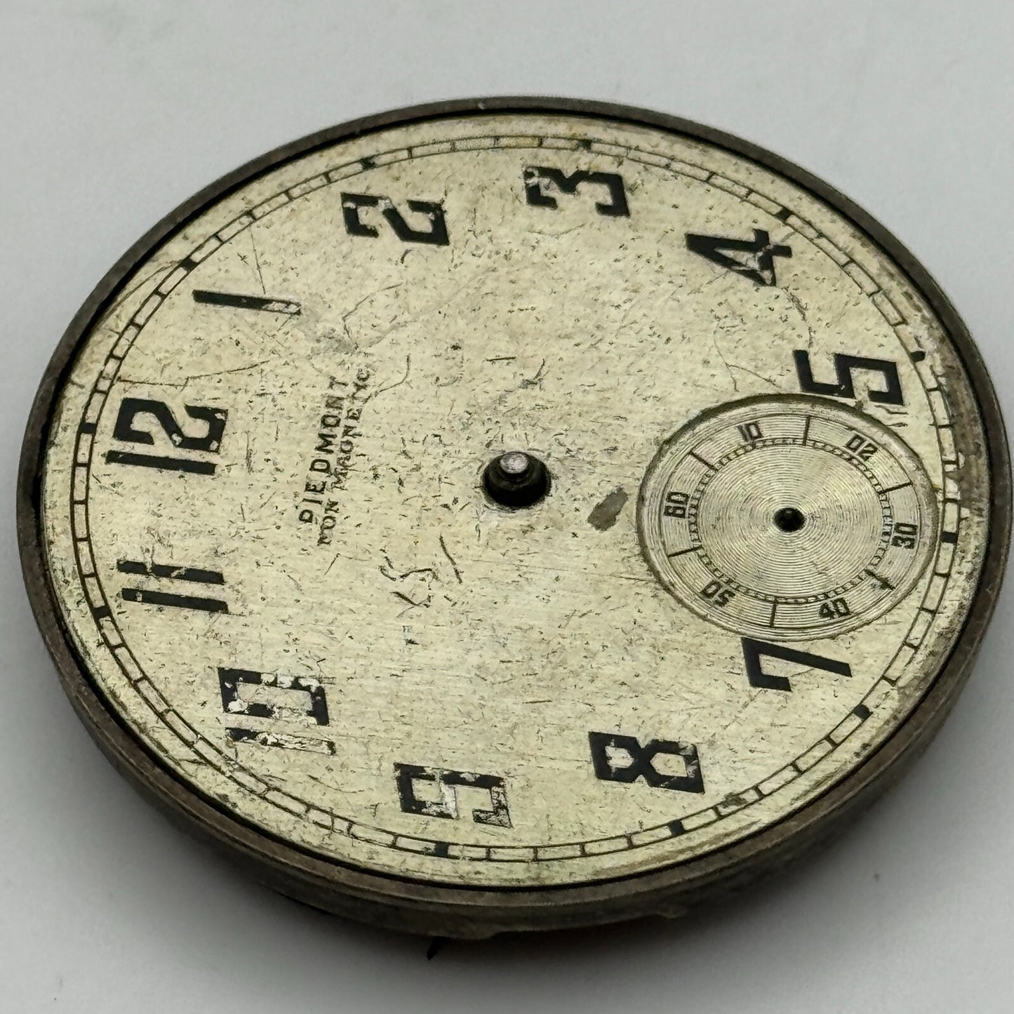 43.1mm Open Face Piedmont Watch Co 6 Jewels Swiss Pocket Watch Movement PARTS