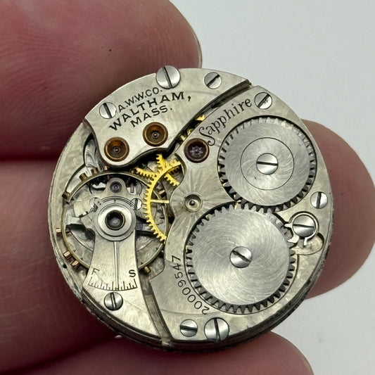 Waltham Sapphire Model 1898 American Watch Movement 6/0s Parts