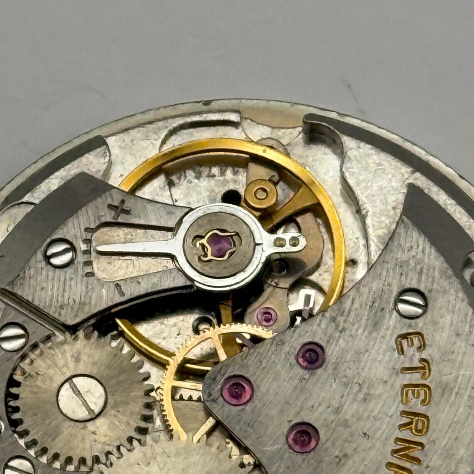 Eterna 1475K Watch Movement Garrard Manual Wind Vintage Swiss Parts 27.8mm