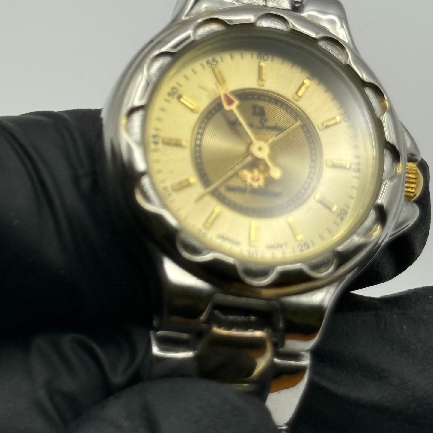 LS Louis Santini Ladies Quartz Watch Two Tone Bracelet Japan Working 24mm