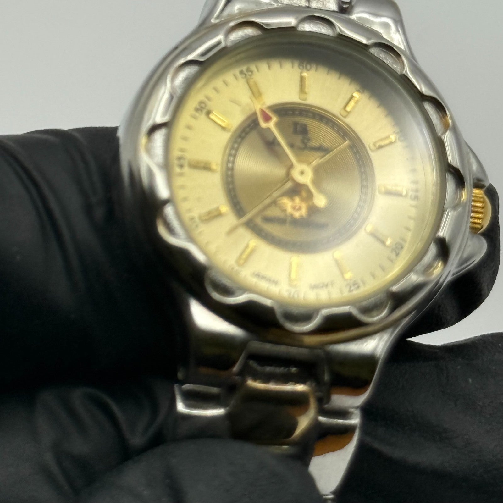 LS Louis Santini Ladies Quartz Watch Two Tone Bracelet Japan Working 24mm