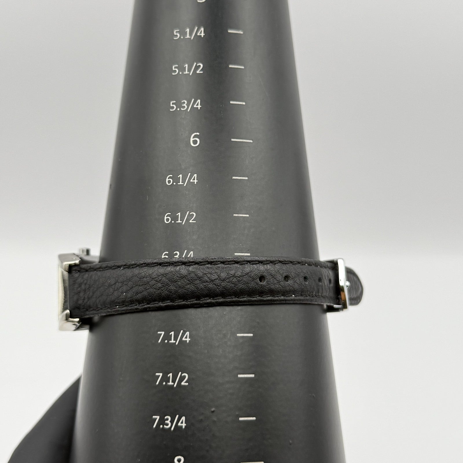 Anne Klein Ladies Quartz Watch White Dial Black Leather Strap Japan Working 18mm