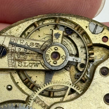 40.6mm Antique Patent 16831 Possible Longines Pocket Watch Movement PARTS SPARES