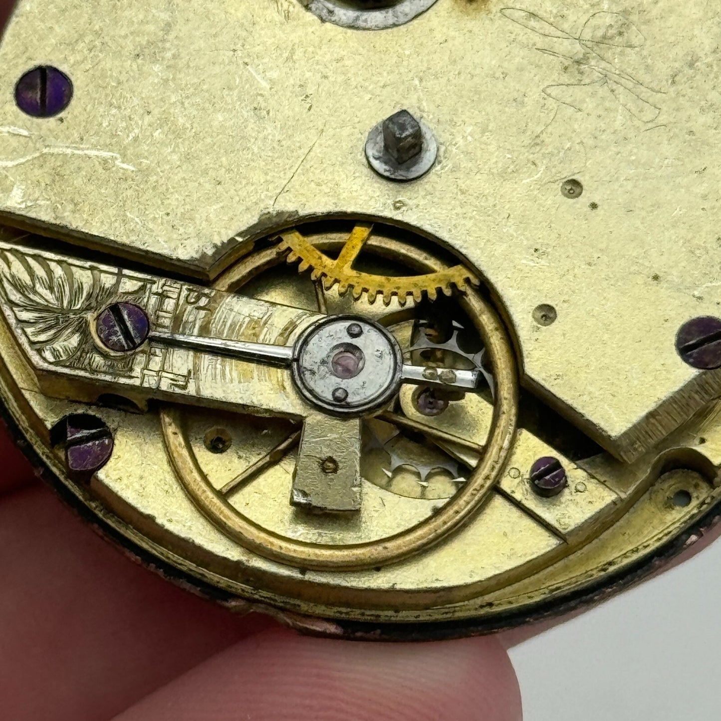 44mm Antique Paris Exhibition 1867 Key Wound Pocket Watch Movement PARTS REPAIR