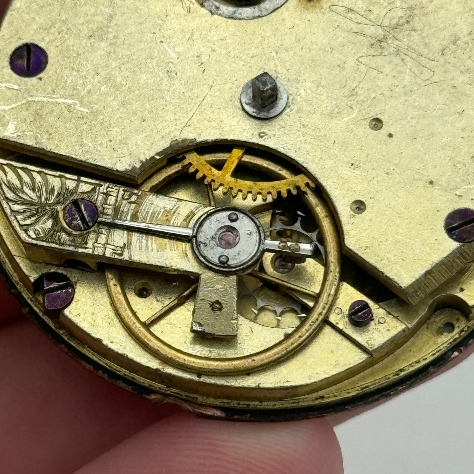 44mm Antique Paris Exhibition 1867 Key Wound Pocket Watch Movement PARTS REPAIR