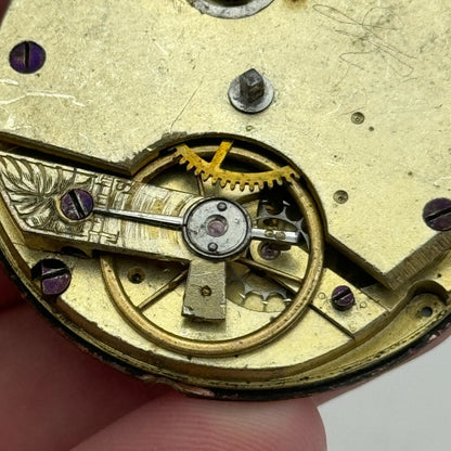44mm Antique Paris Exhibition 1867 Key Wound Pocket Watch Movement PARTS REPAIR