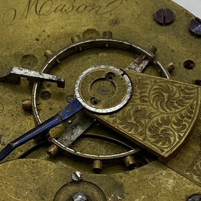 45.6mm Antique Key Wound Pocket Watch Movement PARTS
