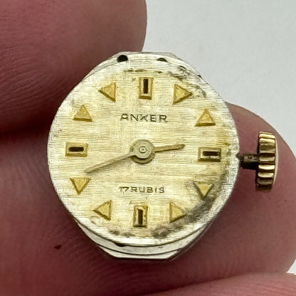 13mm Ladies Anker PUW 1075 Manual Wind Watch Movement 21600 Swiss Vintage PARTS