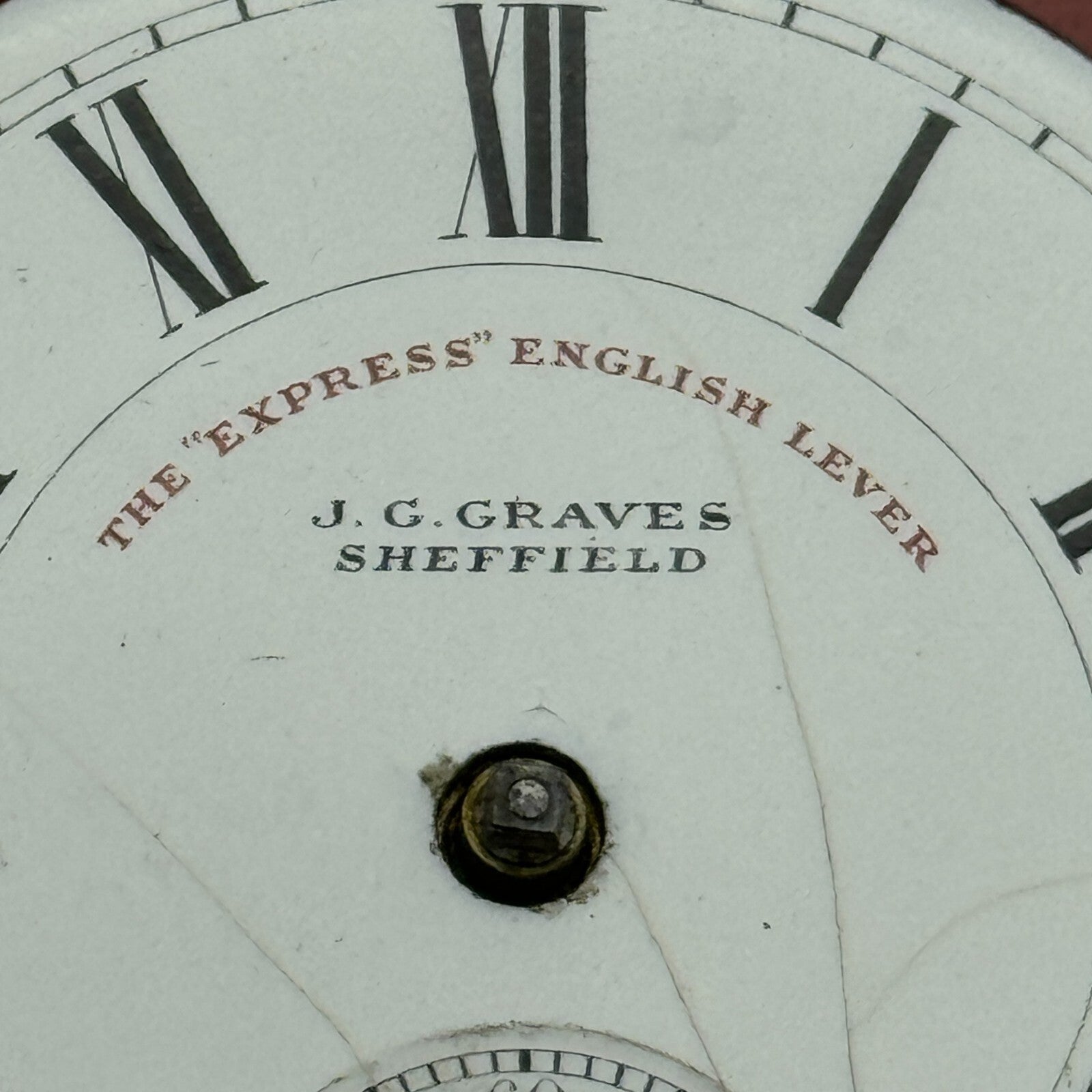 44.9mm Antique J G Graves Sheffield English Express Lever Pocket Watch Movement