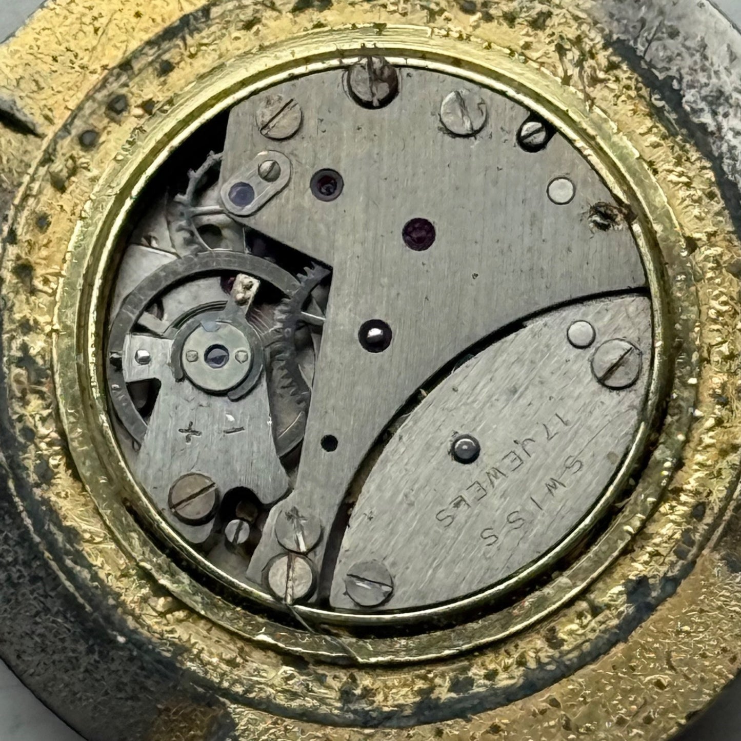 33mm Vintage Fero Feldmann 17 Jewels Extra Flat Manual Wind Watch PARTS / REPAIR