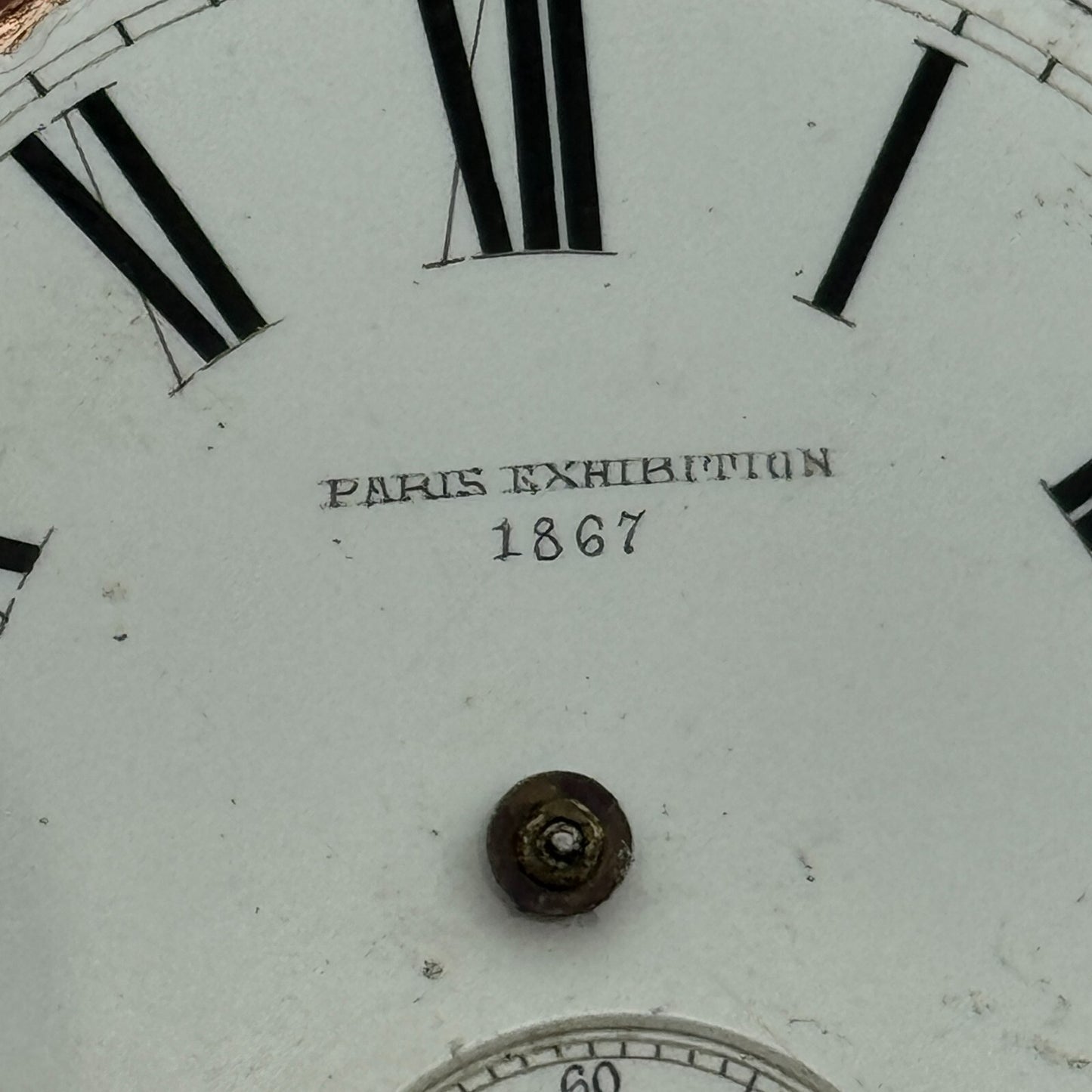 44mm Antique Paris Exhibition 1867 Key Wound Pocket Watch Movement PARTS REPAIR